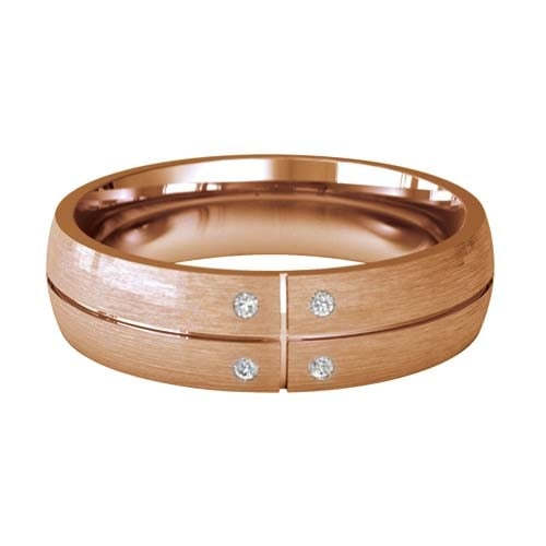 Patterned Designer Rose Gold Wedding Ring - Solido